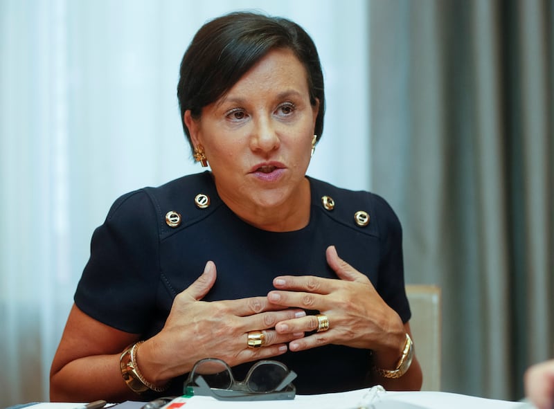 U.S. Commerce Secretary Penny Pritzker speaks during an interview with Reuters in Kiev, Ukraine, September 29, 2016. To match Interview UKRAINE-USA/TRADE  REUTERS/Valentyn Ogirenko