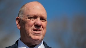 Border czar Tom Homan refused to answer questions about Trump's plan to jail Americans overseas.