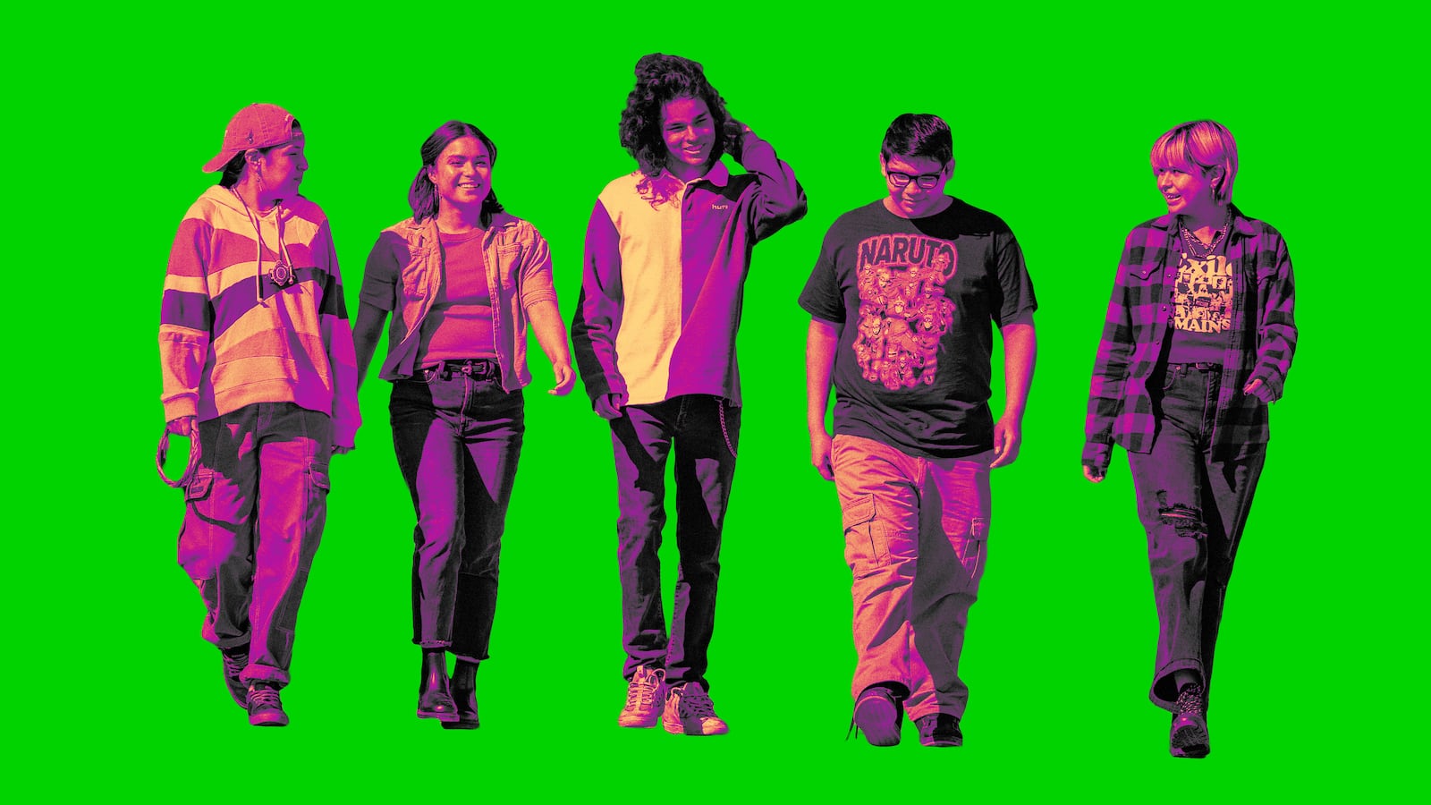 A photo illustration of the cast of Reservation Dogs on FX.