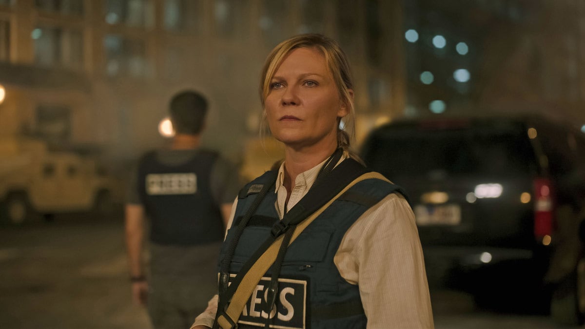 Kirsten Dunst in a still from ‘Civil War’